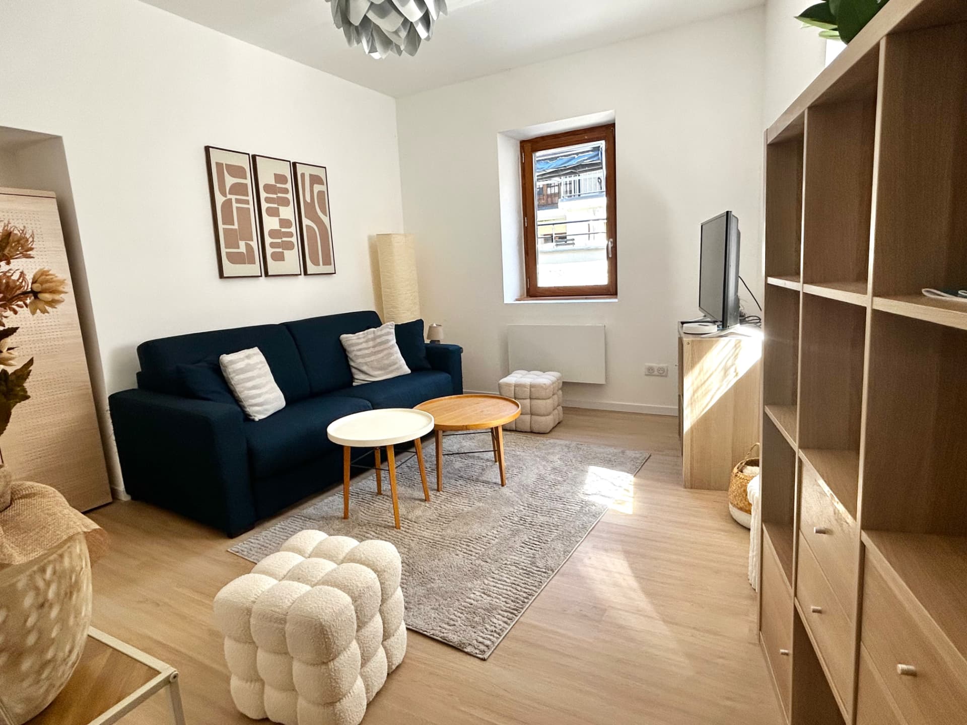 Le salon, coin télévision